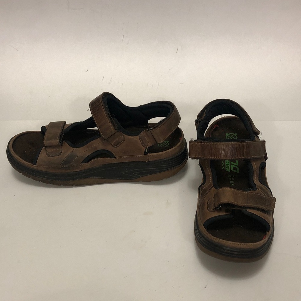 Mephisto 10 Sandals Brown Leather Velcro Sano Style Excellent Condition